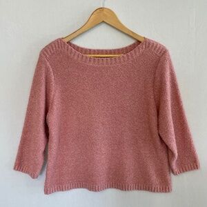 JOIE DE RENIE Women's Size XL Cozy Dusty Rose Boatneck Knit Sweater